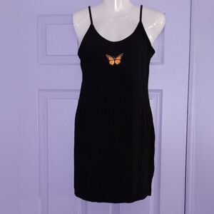 SHEIN | Spring Black Butterfly Detail Mini Dress Large